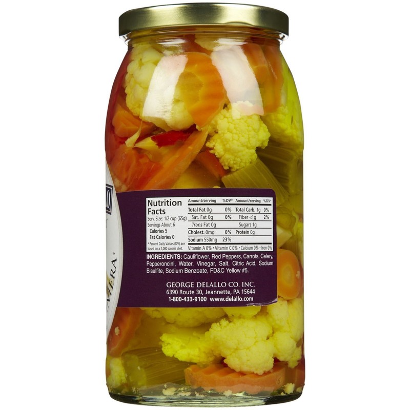 DeLallo Giardinera Mild, 25.5 oz
