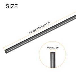MECCANIXITY Carbon Fiber Rod Pole, 6mm x 450mm for RC Plane DIY Tool Wing Tube Quadcopter Arm, Pack of 2