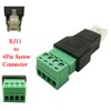 Jienk 2Pcs RJ11 Male to 4 Pins Screw Terminal Block