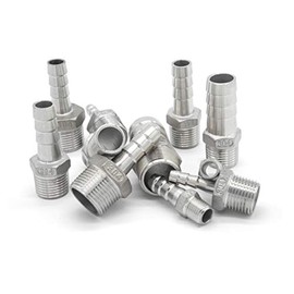 Thread Hose Pipe Fitting Male x Barb Hose Tail Stainless Steel Connector BSP