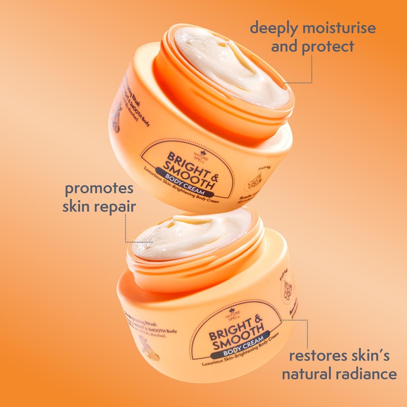 Nature Spell Bright & Smooth Body Cream, Brightening and Hydrating