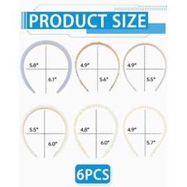 ZAMXHUG 6 Pieces Women's Headband Set, Various Models, Pearl Headbands, Headband, Plastic Headband, Headbands Hair Band for Girls Women, Blue