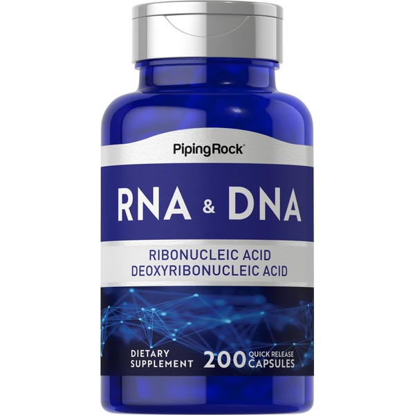 Piping Rock RNA DNA Supplement | 200 Capsules | Ribonucleic Acid & Deoxyribonucleic Acid Complex | Non-GMO, Gluten Free