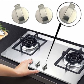 ELEGANTTIN 4 PCS Gas Stove Knob 6mm Universal Cooker Replacement Knobs Oven Knobs Metal Rotary Switch Control for Kitchen Cooker Gas Stove Oven Cooktop