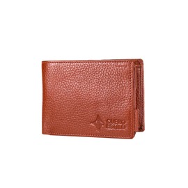 Cuero Estilo Horizontal Bifold Leather Wallet – RFID Protection, Compact Floater Leather Design, Multiple Compartments for ID, Cash & Cards., Tan, Horizontal Bifold Leather Wallet