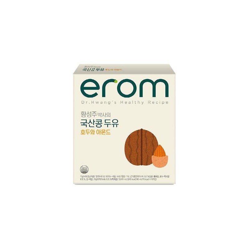Irom 이롬 황성주 국산콩 두유 호두와 아몬드 190ml 32개 Irom
