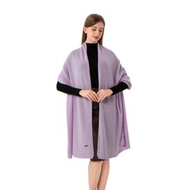 cizgooa 100% Cashmere Knitted Scarf Wrap Stole With Gift Box for Women Airplane Travel Shawl 87x28 IN Extra Large Pashmina (Light Purple)