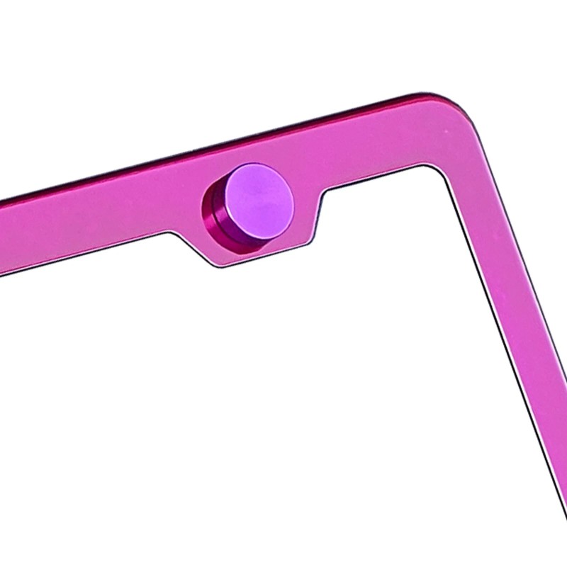 KA License Plate Frame Raspberry Pink Powder Coated Stainless Steel