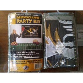 THE PARTY ANIMAL Tailgate Party Kit UNIVERSITY OF MISSOURI TIGERS Party Animal FLAG & Tablecloth