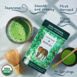 Pantenger Té Verde Matcha Orgánico en Polvo 99 G  Organic Matcha Green Tea Powder, 3.5 oz                                                             