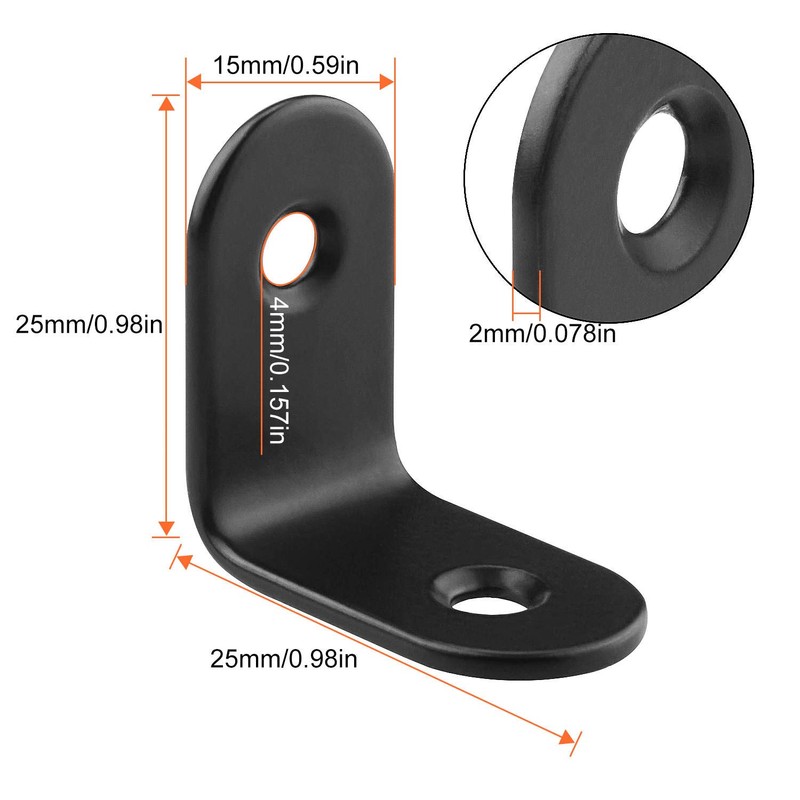 STARVAST 50 Pack Stainless Steel 90 Degree Angle L shape