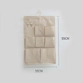 Wall Pocket, Wall Storage, Door Hanger Pocket, Hanging, Door Hanger Pocket, Wall Hanging, 3 Tiers, 7 Pockets, Hanging Storage Pocket, Foldable, Over the Door, Entryway, Small Storage Box (Off-White)