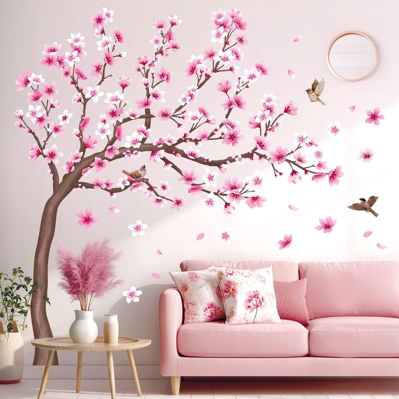 DECOWALL SG4-2306 Cherry Blossom Tree Wall Stickers Decals