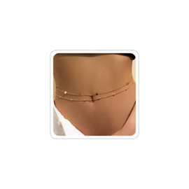 Waist Chains Belly Chains for Women Waist Beads Dainty Layered Gold Body Chain Jewelry for Women Summer Beach Bikini Stomach Jewelry Accessories (Spangle + Bead)