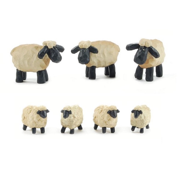 Blossom Bucket Sheep Figurines Bundle of 2 Items-Set of 3