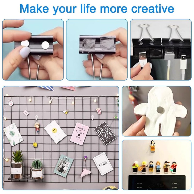 250 Pcs Small Strong Magnets, 4 Different Sizes, Tiny Thin