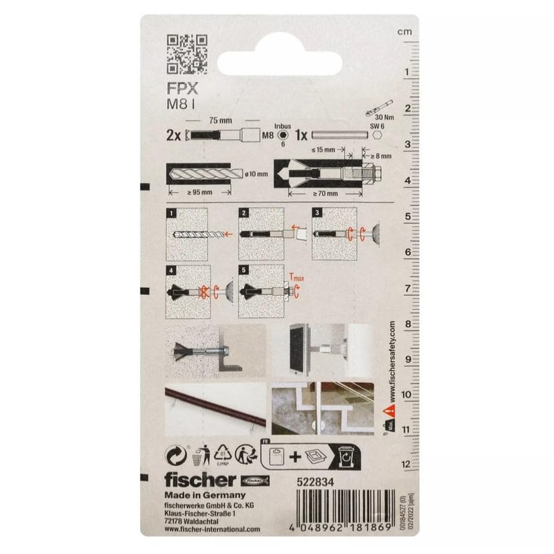 Aerated Concrete Anchor Fishermen FPX M8 I - VPE Pack