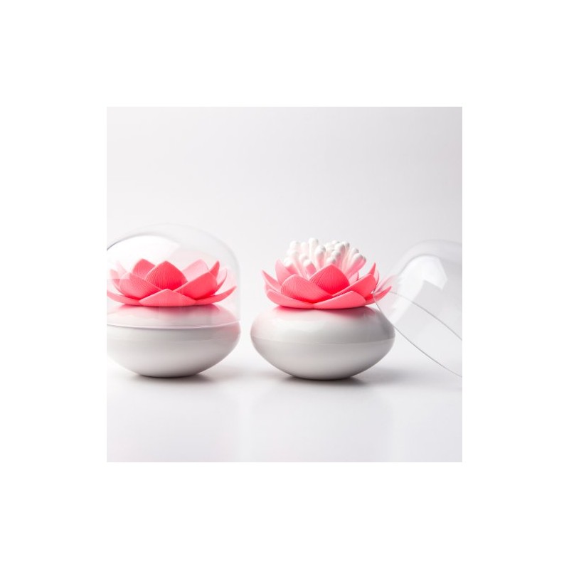 Qualy-Cotton Bud Box Lotus White/Pink
