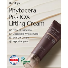 theralogic Phytocera Pro Antioxidant 10X Lifting Cream - Ceramide Skin Elasticity & Nutrition Moisturizer with Collagen, Hyaluronic Acid - Vegan and Dermatologically Tested, 1.69 oz.