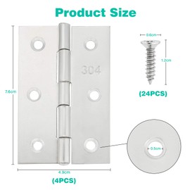 4 Pieces of 3 inches (76 mm) Fireproof (Class 13) Door Hinges, Ball Bearing Door Hinges, Used to Strengthen Hard Materials Such as Doors, cabinets, Wooden Boxes, etc.