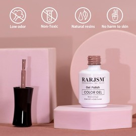 RARJSM Gel Nail Polish Opaque Rose Brown Skin Tone Milky Gel Nail Polish 15ml 1 Piece Neutral Color Soak Off UV LED Cured Nail Gel Polish for Fall Winter Nail Art French Manicure Salon DIY Home