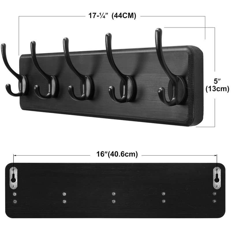 SKOLOO Rustic Wall Mounted Coat Rack, Case of 2, Pine