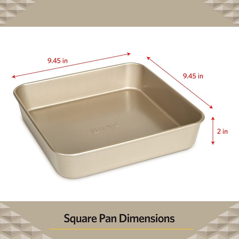 Glad Square Baking Pan Nonstick - Heavy Duty Metal Bakeware