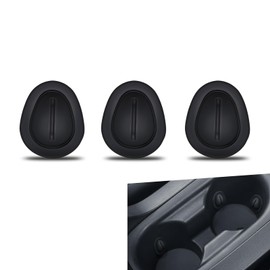 waswale 3 PCS Car Water Cup Retainer, 1.18In x 1.42In Soft Silicone Anti-Shake Anti-Noise Stabilizer, Center Console Cup Holder Beverage Anti-Spill Limiter, Universal for Most Cars (Black)