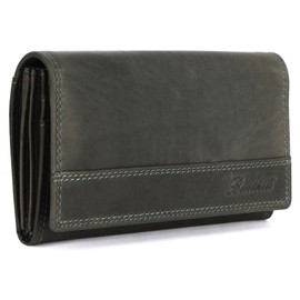 Benthill Women's Leather Wallet – High-Quality Genuine Leather Women's Wallet with RFID Protection – Long Vintage Women's Purse – Women's Wallet with Gift Box, Olive - Grey, vintage