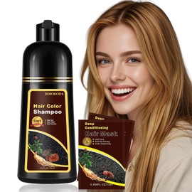 Fvquhvo- Champú para tinte de cabello rubio y castaño para mujeres y hombres: color instantáneo, duradero, fácil de usar para un