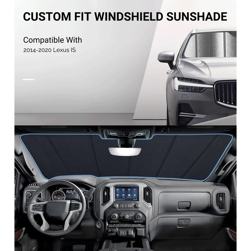Pigenius Windshield Sun Shade for Lexus IS200t/IS250/IS300/IS350/IS F 2014-2020 -