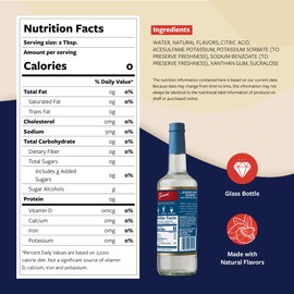 Torani Sugar Free Syrup, Almond Flavored Syrup for Drinks, Zero Calorie, Glass Bottle with Pump Included, 25.4 Fl Oz