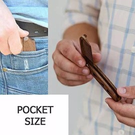 L Peine Plegable De Madera Tamaño De Bolsillo Color Marron