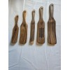 ADE 5PCS Wooden Spurtles Set, Non-Stick Natural teak Wood Spatulas