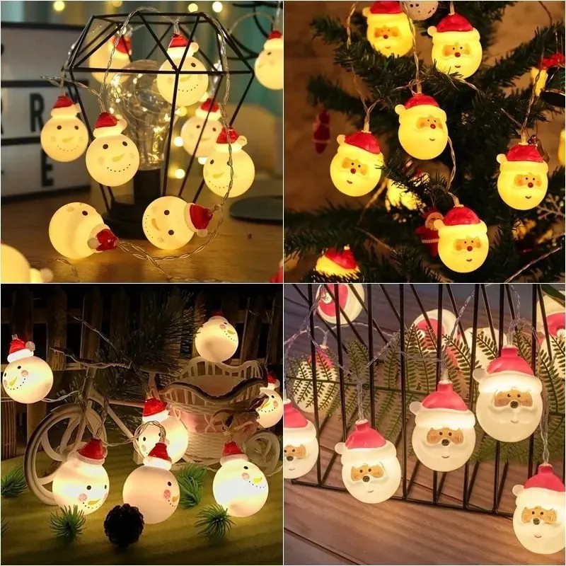 KH Serie De Luces Mono De Nieve Santa Navideñas Decoracion