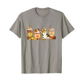 Corgi Coffee Pumpkin Spice Dog Lovers Fall Thanksgiving T-Shirt