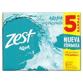 Zest Pack de 5 Jabones en Barra Aqua, 5 x 90 gr