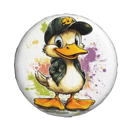 Cute Duck Spare Tire Cover Universal Wheel Tire Cover Funny Cartoon Duck Tire Protectors for Travel Trailer Rv SUV Truck Camper and Many Vehicle 17 Inch