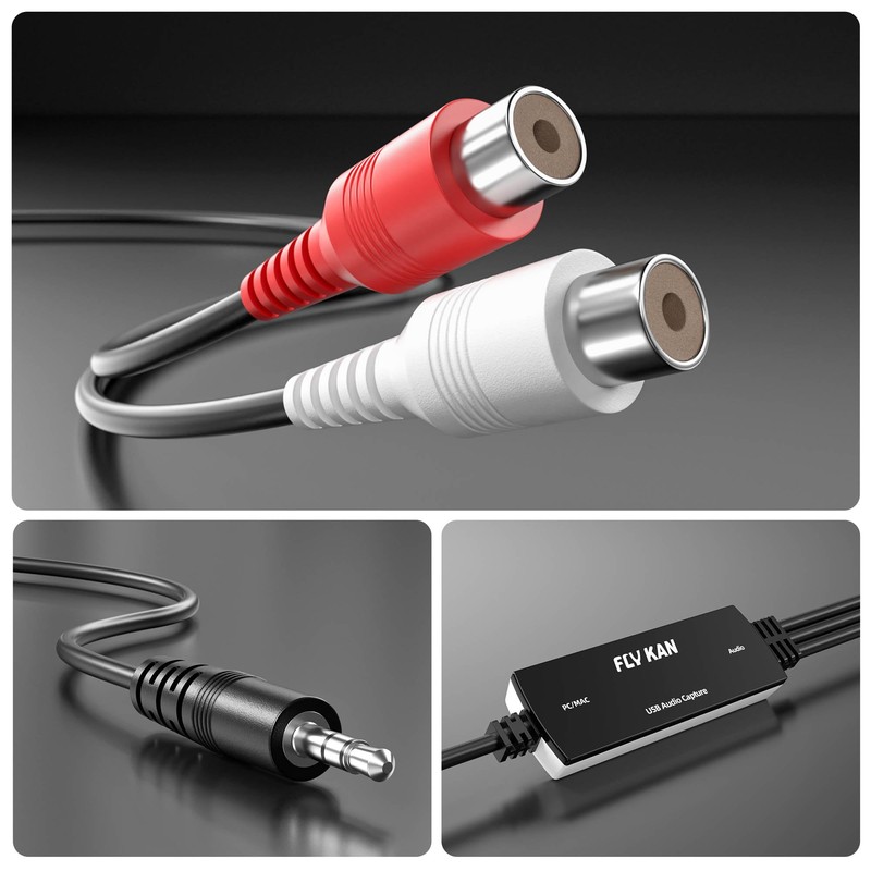 Fly Kan USB 2.0 Audio Grabber with USB-C Adapter –