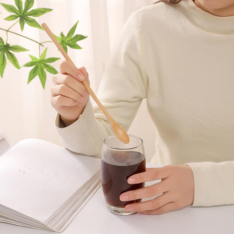 SITEDAN Mudler Spoon Muddler Wooden Long Spoon Stirring Stick Coffee