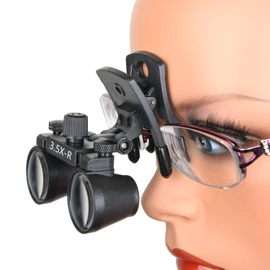 EUSTOMA Clip-on Magnifier Mini Binocular Magnifier for Glasses/Goggles Lightweight Plastic Clip 2.5x/3.5x DY-109/110 (3.5x)