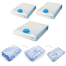 UMKYTOYS Storage Space Saver Vacuum Bags For Your Home or Suitcase 3 Sizes Space Saver Bags 80% More Storage