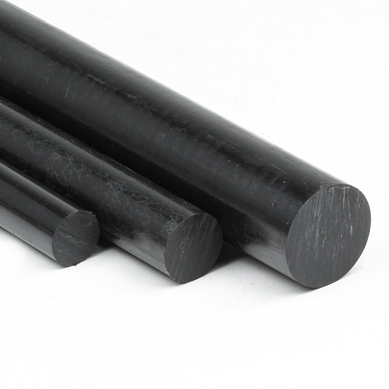 Polyamide PA6 round rod, black, diameter 80 mm, plastic rod