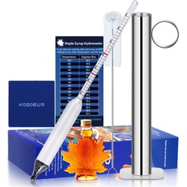 Maple Syrup Hydrometer Test Cup Kit, Maple Sap Hydrometer With Stainless Steel Maple Syrup Equipment, Hydrometer for Maple Syrup with Baume, Brix Scale, Maple Syrup Supplies for Measures Sugar Content