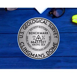Destinations Decal Clingmans Dome Sticker Hiking Benchmark Climbing Bench Mark Thick Vinyl USGS 3"