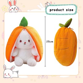 Rabbit Cuddly Toy Hide and Hide, Plush Toy Rabbit Carrot, Bunny Stuffed Animal, Easter Bunny Stuffed Plush Toy, Easter Gifts, Children's Birthday Gift (Carrot 25 cm)