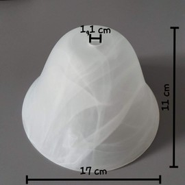 Replacement Shade Bell Glass for Table Lamp, Alabaster-Coloured, White, Classic Lamp Glass, Replacement Glass Lampshade for Table Lampshade, Bedside Lamp, Lamps Replacement Glass Shop