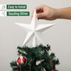Mr. Pen- Glitter Star Tree Topper, 8-Inch, White Star Christmas