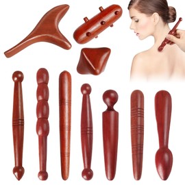 Massage Holz, 10 Stücke Triggerpunkt Massagegerät Fuß, Holz Massagestab, Akupressurstift,Massagestäbchen Triggerpunkt, Dreieck-Massagegerät für Bein Schulter Rücken Entspannung