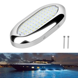 RVZONE 4.6in Underwater Lights for Boat IP68 Waterproof Marine Led Lighting for Boats 1800LM 316 Stainless Steel Marine Led Lighting for Transom Pool Courtesy Deck Interior Lights